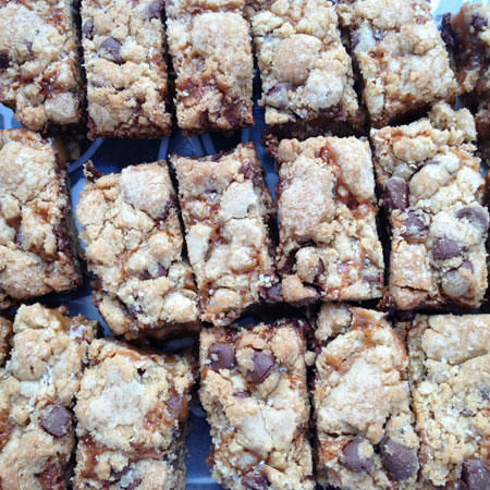 brown butter salted caramel cookie bars.