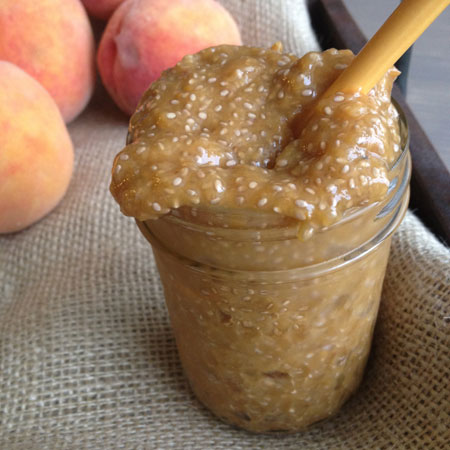 peach chia seed jam.