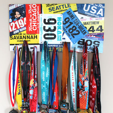 race bib marathon medal hanger