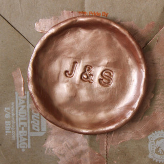stamped clay ring dish